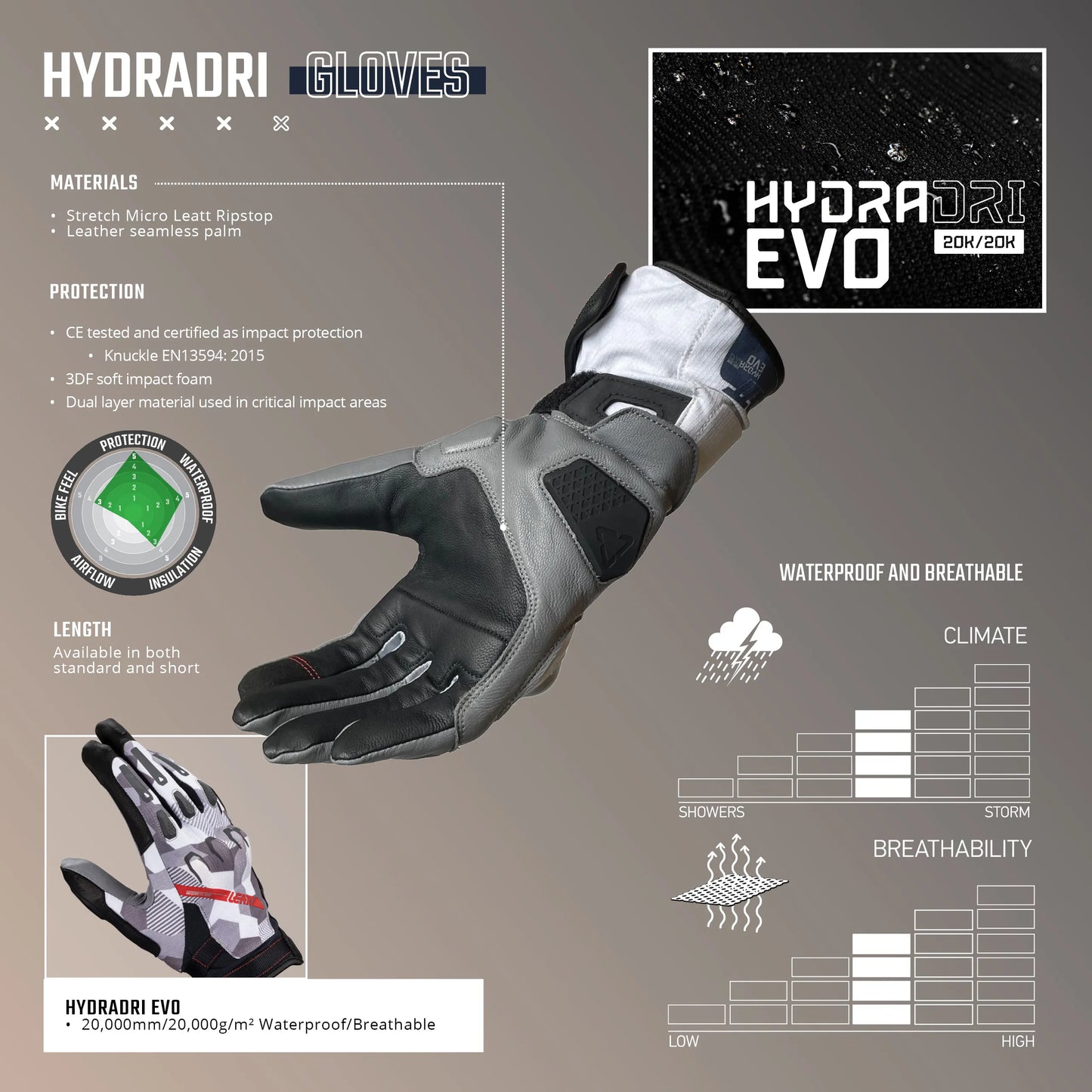 ADV 7.5 HYDRADRI GLOVE - STEEL